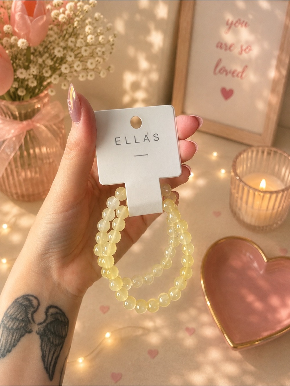 Yellow glass beaded bracelets
